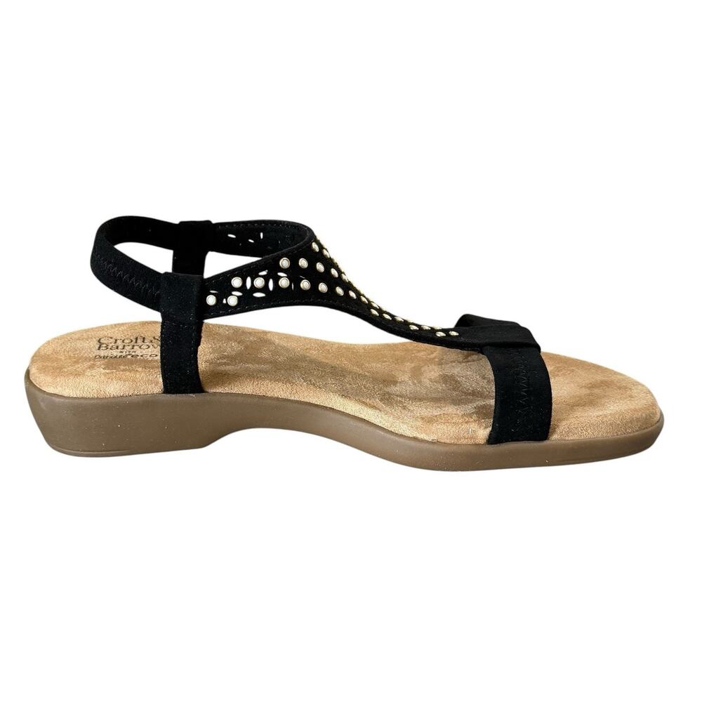 CROFT & BARROW Ortholite Comfort Women's Black & Diamanté Sandals Size /8 - Picture 4 of 12